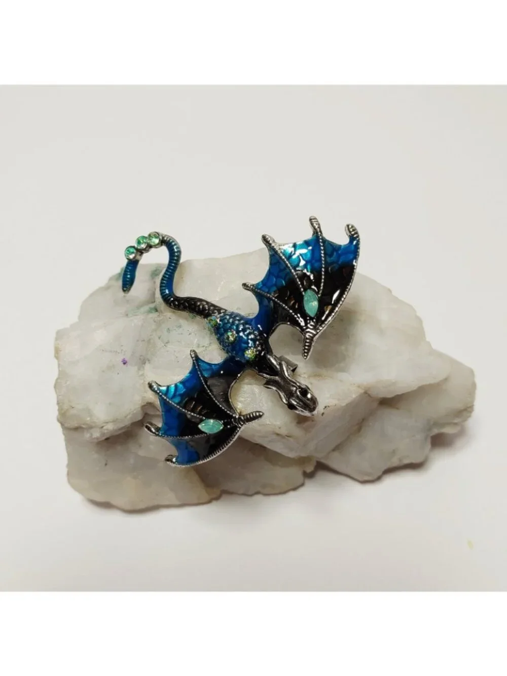 Beautiful blue dragon brooch pin.